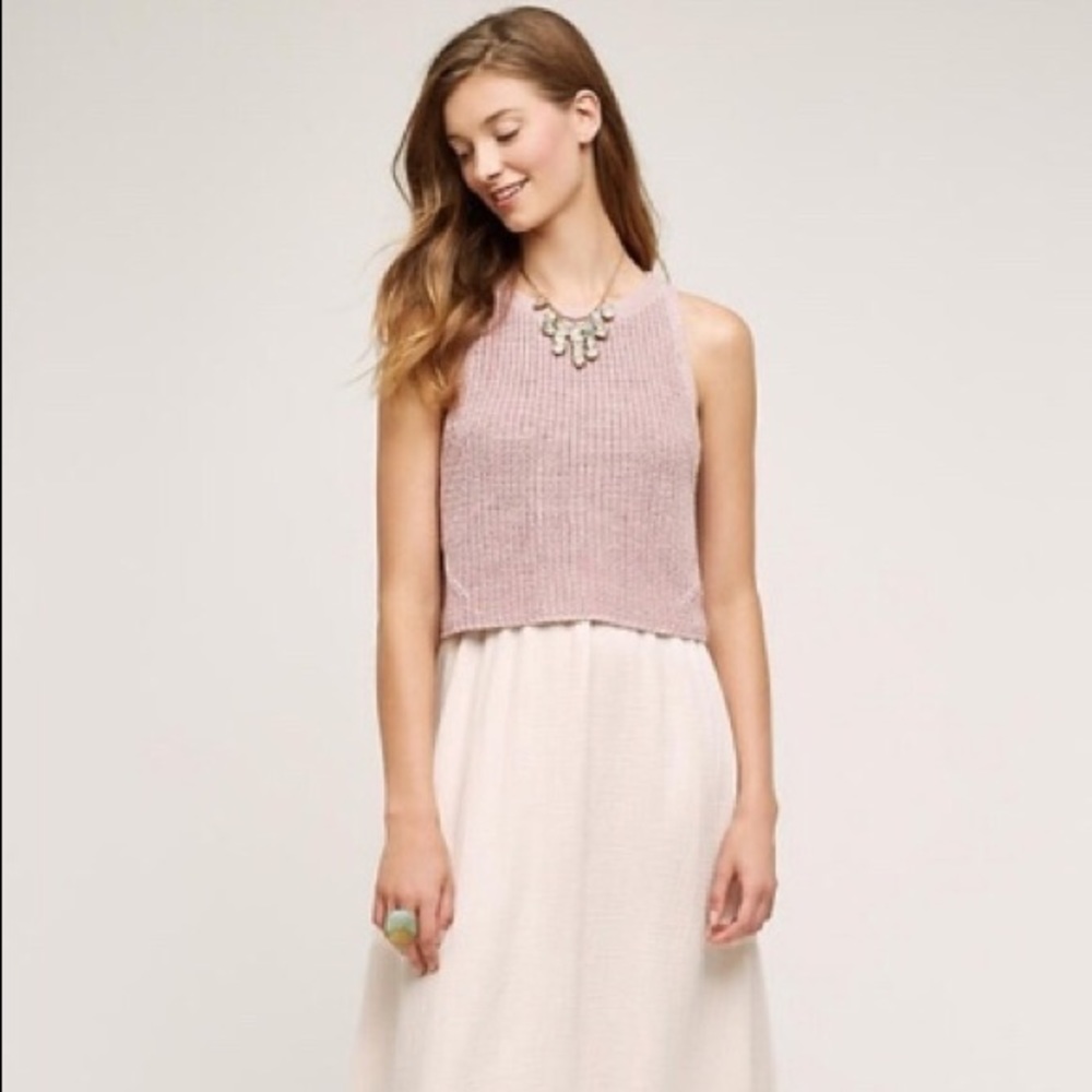 Anthropologie Moth Sandstone Layered Maxi Dress L